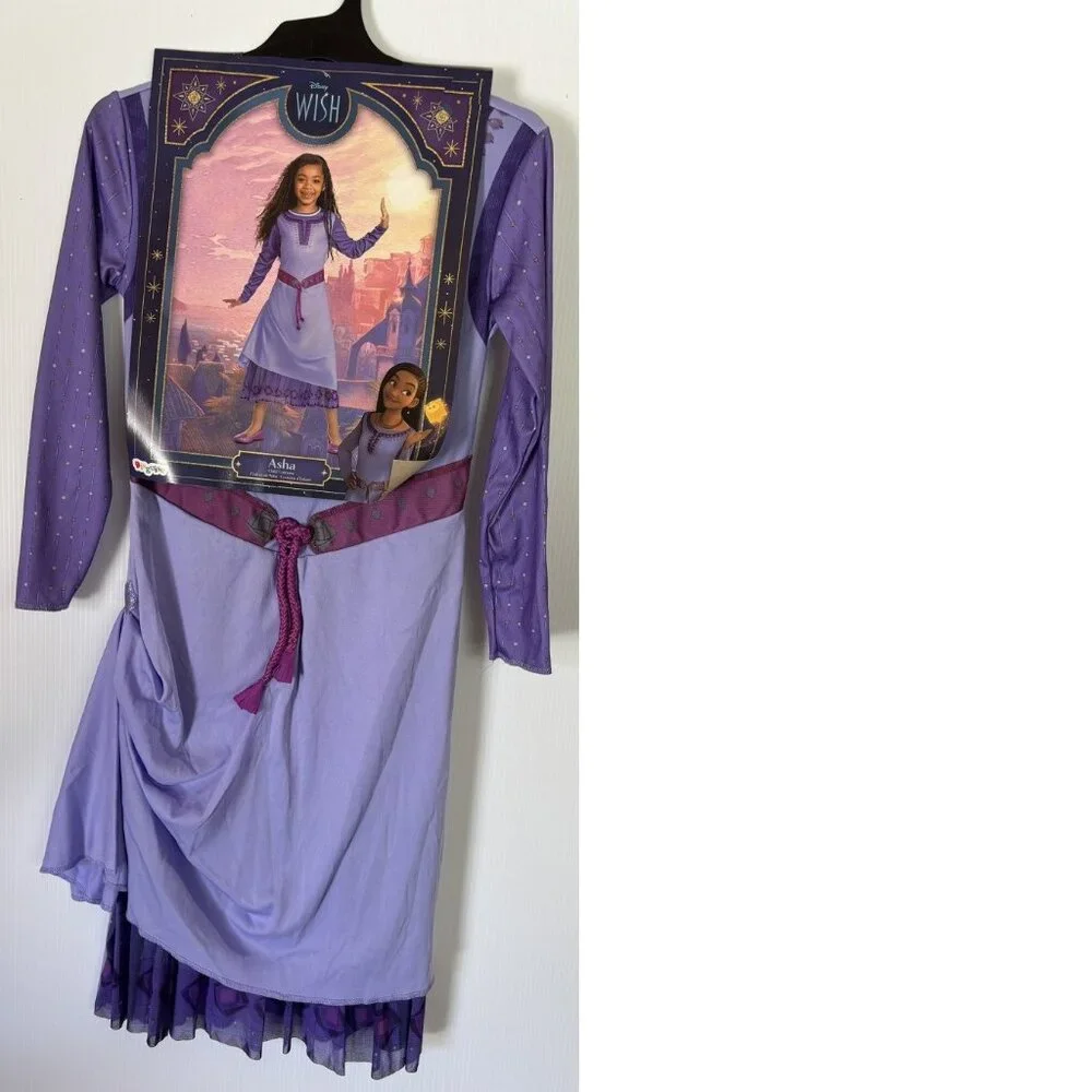 Wish Asha Halloween Costume 4/6 Purple Long Sleeve Dress Princess Girls Disney